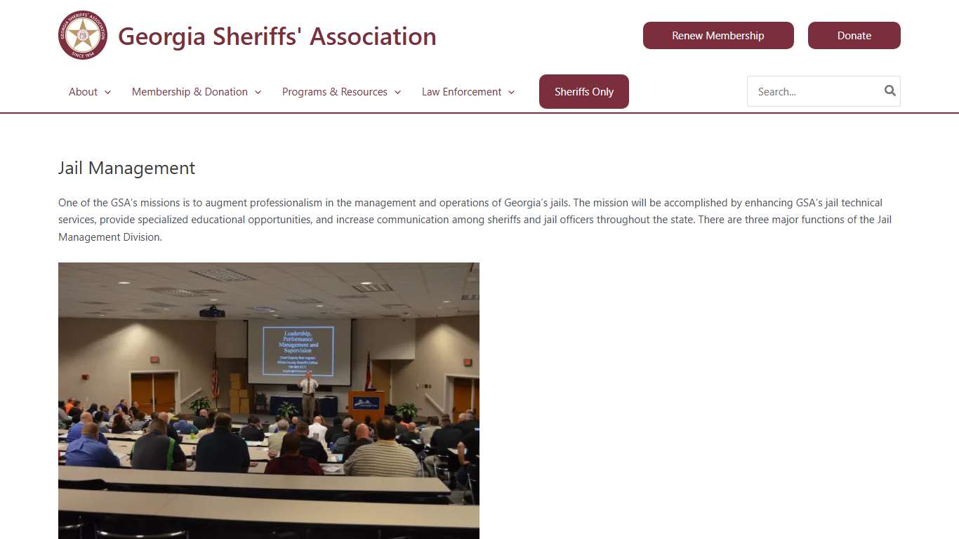 Jail Management - Georgia Sheriffs' Association